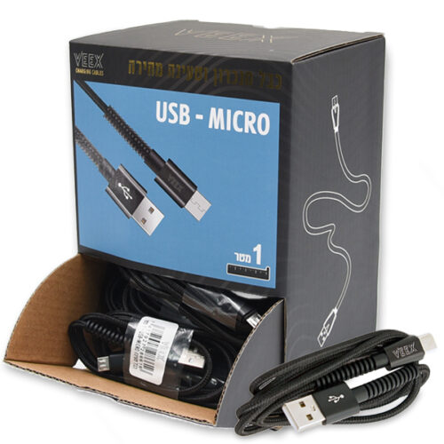 כבל USB-TO-MICRO מטר 1 תפזורת - 30 יח'
