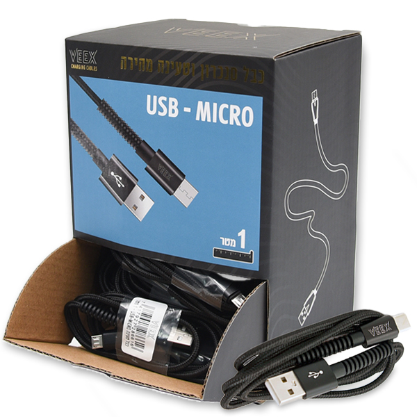 כבל USB-TO-MICRO מטר 1 תפזורת - 30 יח'