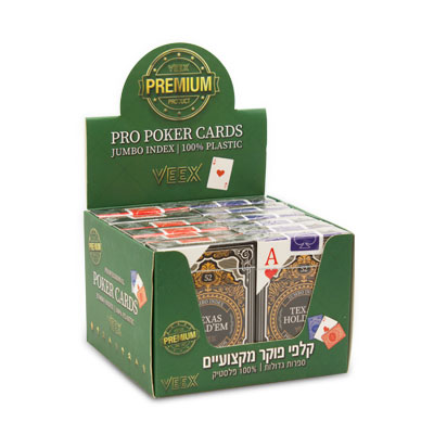 קלפי פוקר מקצועיים וויקס - מארז 12 יח'