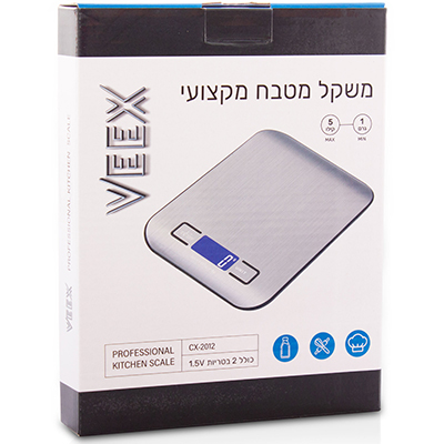 משקל מטבח מקצועי 1 גר' - 5 ק"ג וויקס