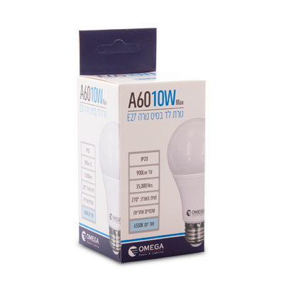 לד 10W A60 אור יום אריזת קופסה OMEGA E27