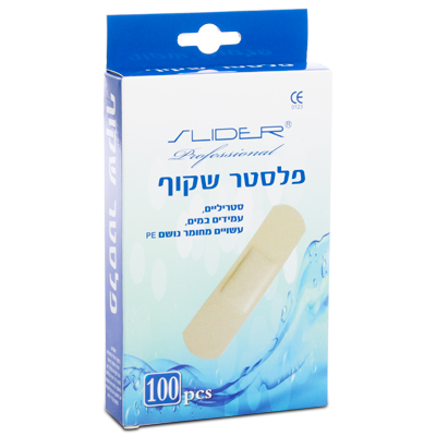 פלסטר שקוף עמיד במים מארז 100 יח'