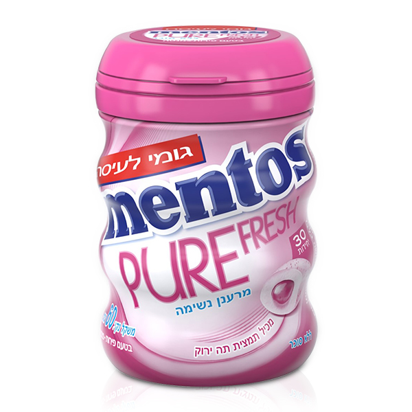 מסטיק מנטוס פירות מנטה 60 גר' בקבוק - מארז 6 יח'
