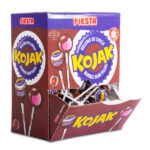 סוכריה על מקל עם מסטיק KOJAK בטעם קולה- מארז 100 יח'