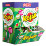סוכריה על מקל עם מסטיק KOJAK בטעם אבטיח - מארז 100 יח'