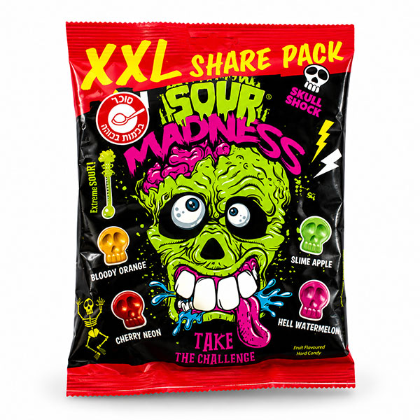 סוכריות חמוצות 150 רגם SOUR MADNESS XXL Share pack