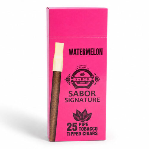סיגרלות SABOR אבטיח עם פיית פלסטיק 25 יח'