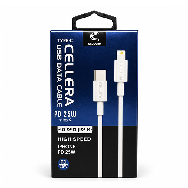 כבל CELLERA אייפון 25W PD